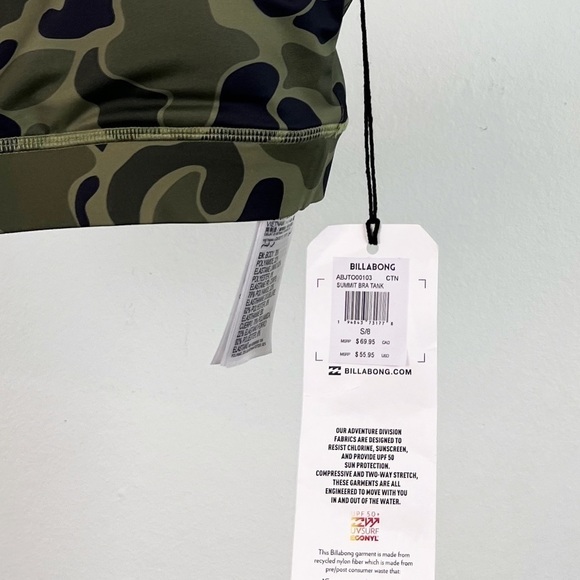 NWT Billabong Adventure Division A/Div Summit Bra Tank Top in Canteen - Picture 6 of 7